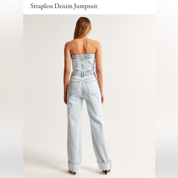 Abercrombie & Fitch • Strapless Denim Jumpsuit (L) *NWT* - Picture 3 of 11